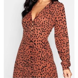 Boohoo Tall Leopard Maxi Dress